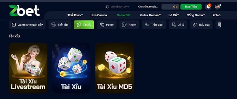 Giới thiệu về livestream tài xỉu Zbet