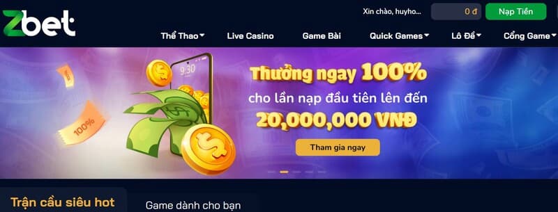 Điều kiện nhận tiền thưởng miễn phí Zbet